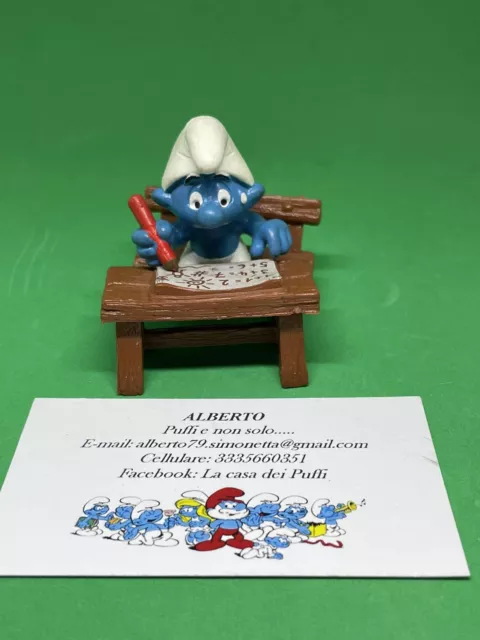 Puffi Smurfs Super Puffo Scolaro Studioso Smurf School Desk 40220