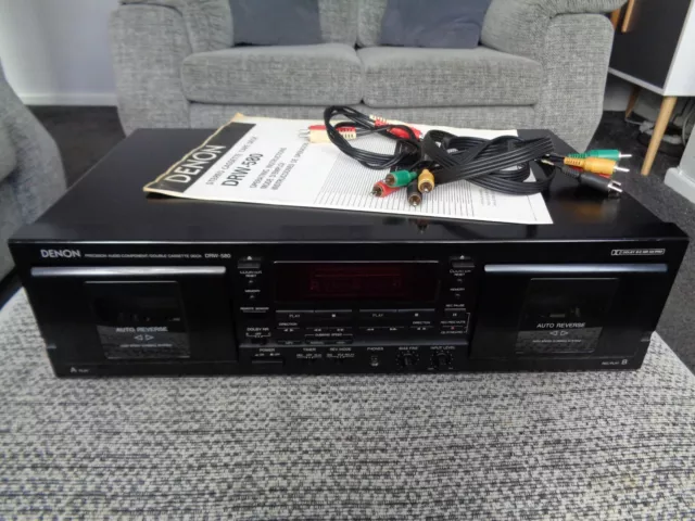 Denon DRW-580 Stereo Double Cassette Deck & Manual