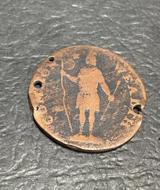 1788 Massachusetts Colonial Copper Cent Coin - Rare Ryder 13-N - Holed