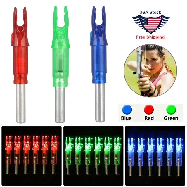 6Pcs Automatic LED Lighted Nocks Shooting Archery Arrows 6.2mm Arrow Nock Tail *