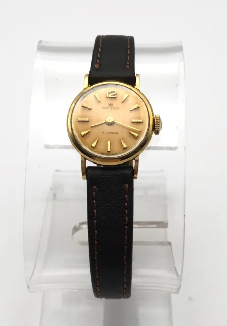 Bucherer 17 Jewels Vintage Woman's watch 18k Yellow Gold   Model: 14 114