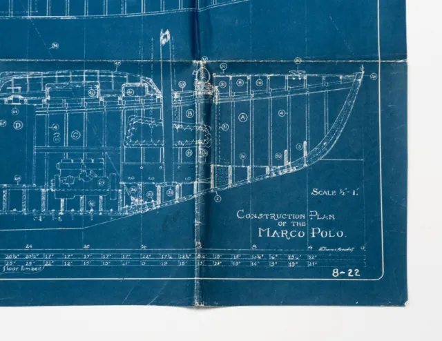 L. Francis Herreshoff Orig Vintage MARCO POLO Boat Blueprint #8/22 ConstructPlan