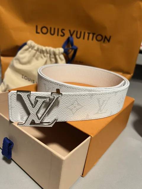 Louis Vuitton White-Creme A-Line Dress with Logo Belt at 1stDibs