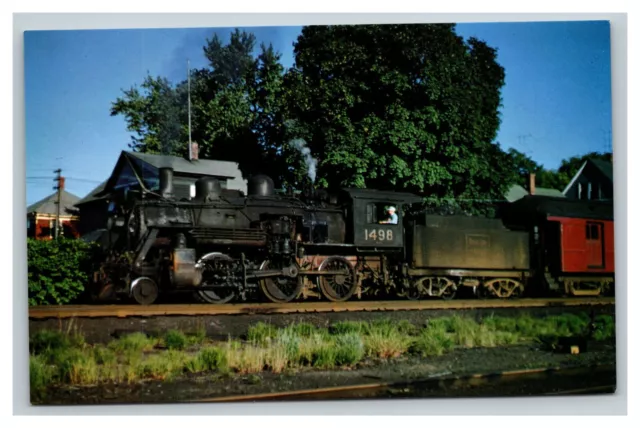 Vintage 1953 Postcard Boston & Maine Railroad Arriving Clinton Station MA