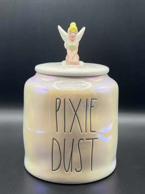 New 2022 Iridescent Rae Dunn Disney Tinker Bell Never Grow Up Ceramic Cookie Jar New 2022 Iridescent Rae Dunn Disney Tinker Bell Never Grow Up Ceramic Cookie Jar