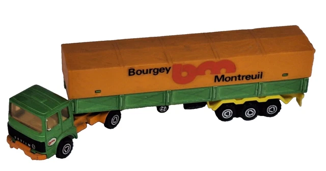 Camion BOURGEY MONTREUIL Gris - Ancien Véhicule Publicitaire PÉTROLES DU SAHARA