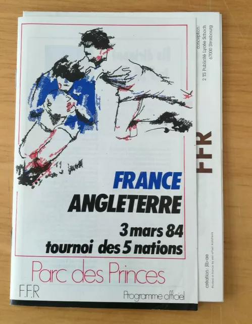 Sport Rugby Programme Officiel France Angleterre 1984 Tournoi Des 5 Nations