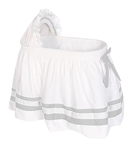 Baby Doll Bedding Modern Hotel Style Ii Bassinet Skirt Grey