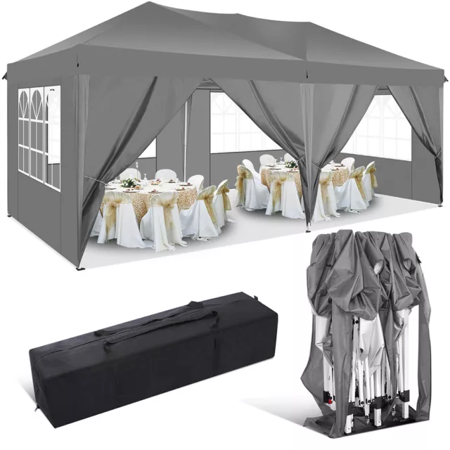 Pavillon 3x3/6m Faltpavillon Pop-Up Wasserdicht Partyzelt Gartenzelt UV Schutz