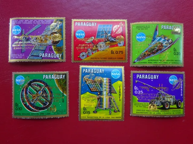 Paraguay Space stamps with Gold Block ***ERROR*** INVERTED