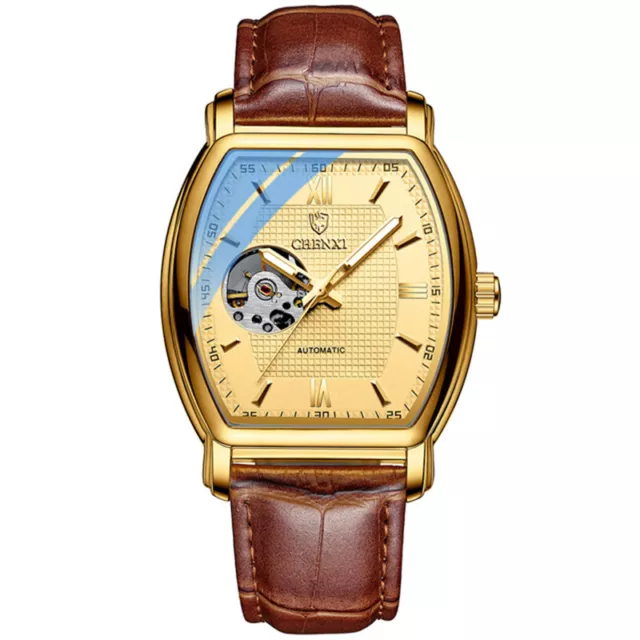 CHENXI Mens Mechanical Watch Luxury Brand Business Automatic Leather Wristwatch