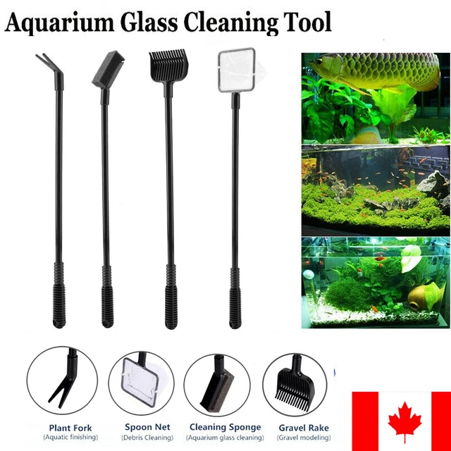4in1 Aquarium Cleaning Tool Set Multi-Function Fish Tank Cleaner Brush Net Fork