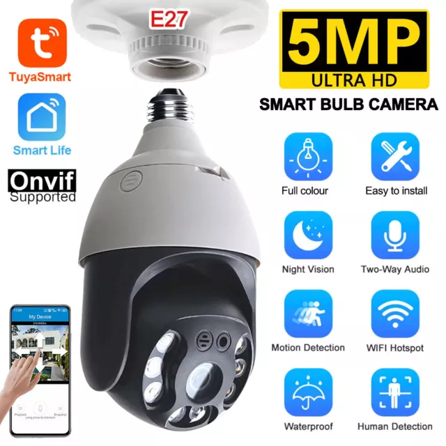 TUYA 360° 5MP PTZ IP Kamera Wi-Fi IR Nacht Smart Home Wireless Sicherheit NVR DE