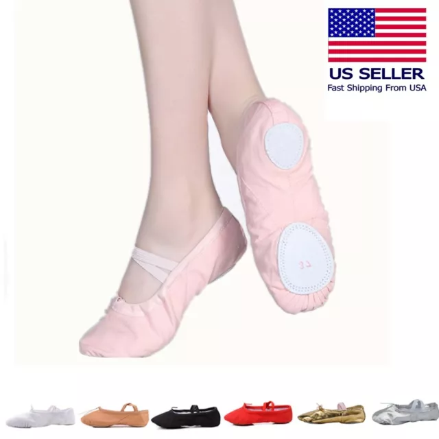 Ballet Dance Slipper Split-Sole Canvas Shoes