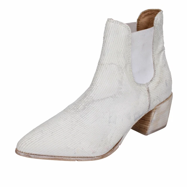 chaussures femme MOMA - 37 EU - bottines blanc cuir DT901
