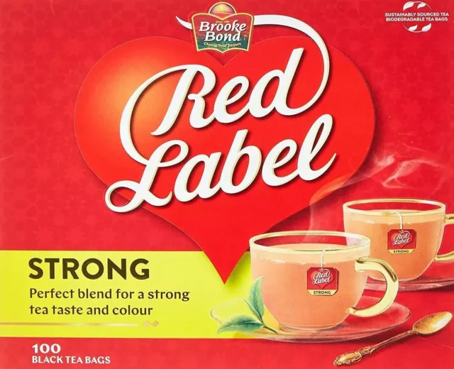 Brooke Bond Red Label Black Tea Bags Classic, 100s Free Shipping World Wide