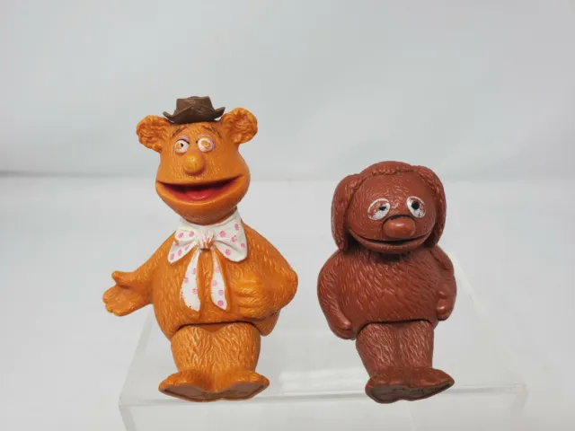 Vintage The Muppet Show Fozzie Bear Rowlf  Dog 4” Figures 1978 Jim Henson Toys