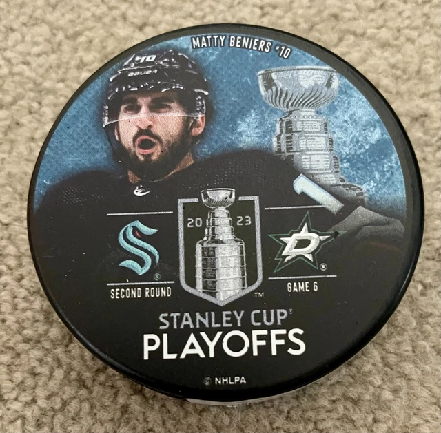 SEATTLE KRAKEN 2023 Playoffs Puck (Dallas Stars Game 6) Matty Beniers