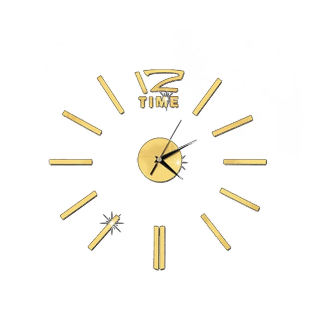 Modern DIY Wall Clock Large Frameless 3D Wall Clock Mirror Stickers for Home