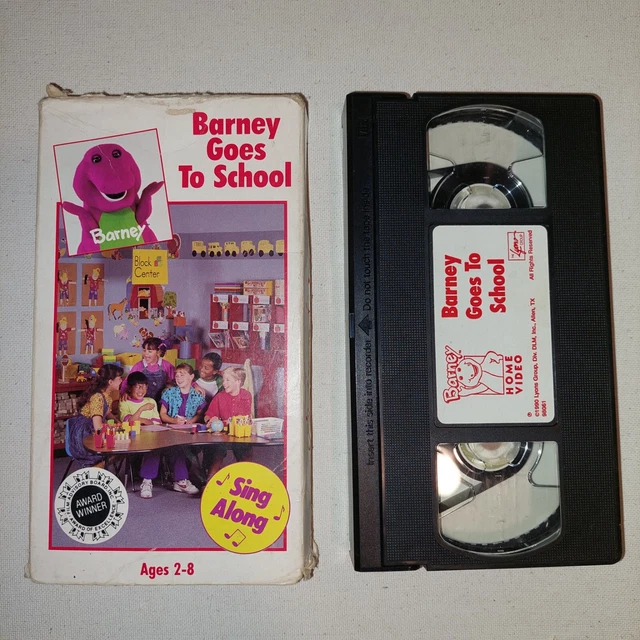 barney-friends-goes-to-school-vhs-1990-original-vintage-90s-damaged
