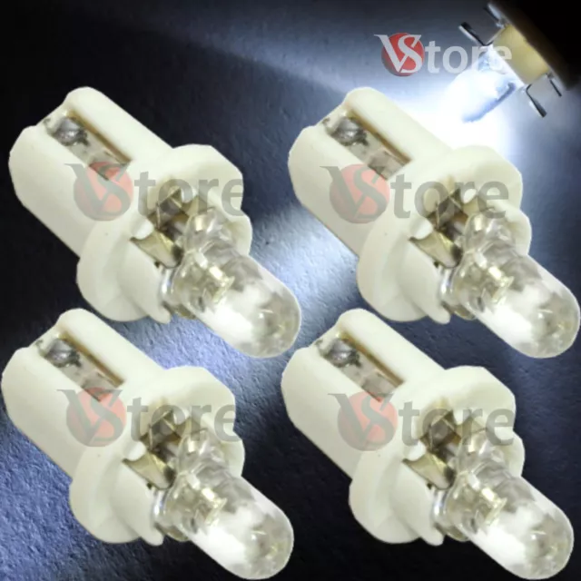 4 LED Ampoules T5 B8.5D Blanc Ampoules Tableau de Bord Lumières Voiture