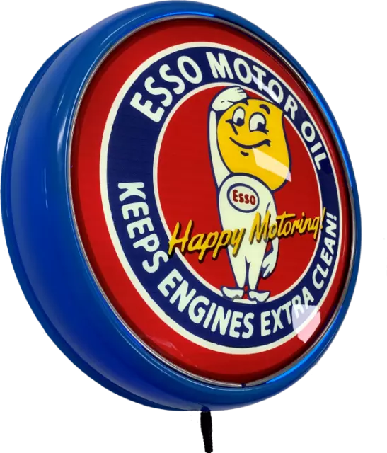 ESSO Motor Oil LED Bar Lighting Wall Sign Light Button Light Blue Easter Gifts