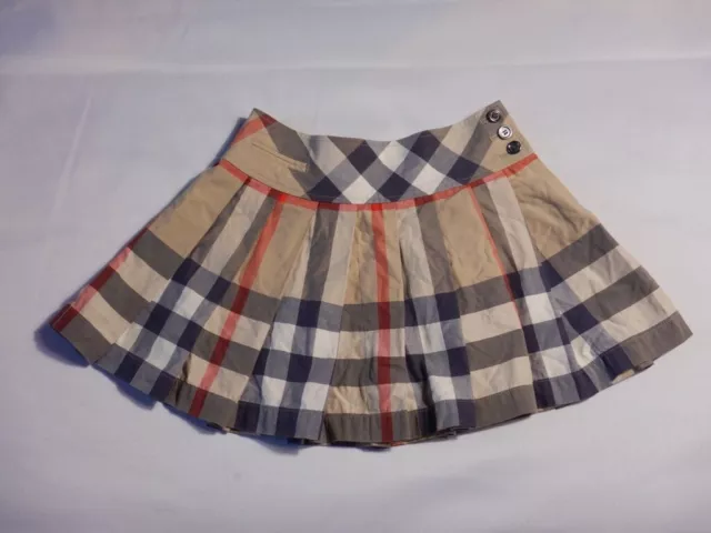 BURBERRY Children Girls' Tan Nova Plaid Pleated Skirt Size 7 Years / 122 cm