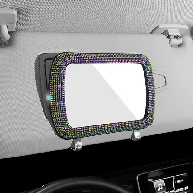 Rhinestone Auto Women Makeup Mirror ABS Rhinestone Cosmetic Mirror  Car