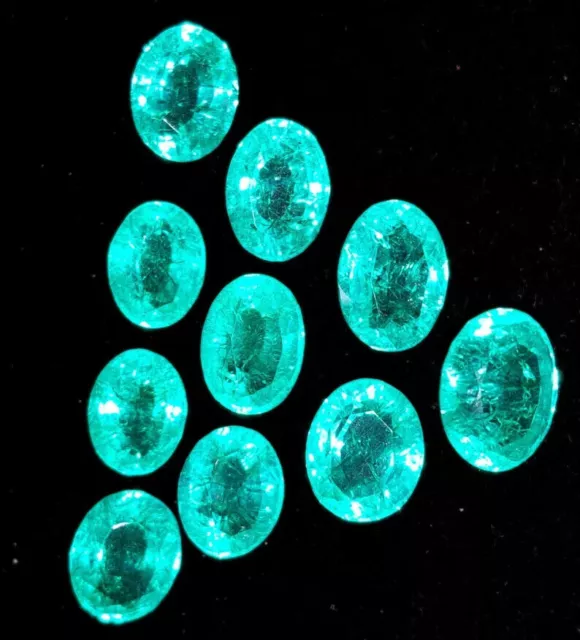 Color verde Esmeralda Formas de corte ovalado 10 piezas Lote de piedras... 3