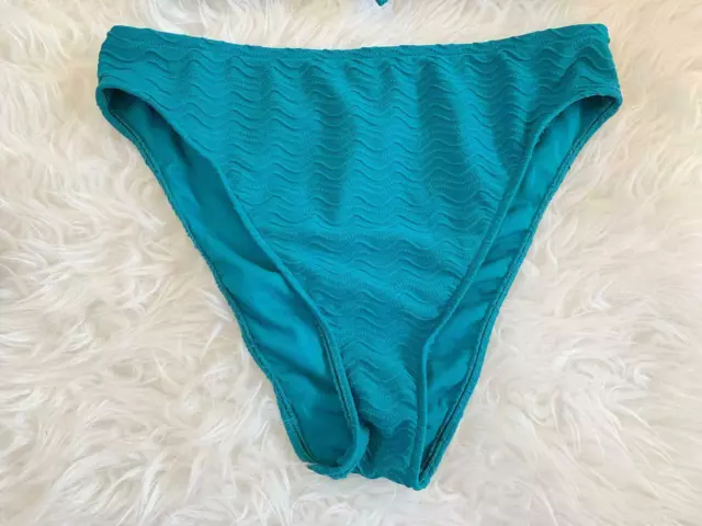 Mossimo Womens M Bikini Set Teal Blue Swimwear Tie Front Wide Strap /1 3