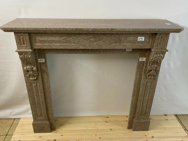 Antike Kaminumrandung Marmor Kamin Um 1900/1910 Jugendstil Braun Mit Roten Adern