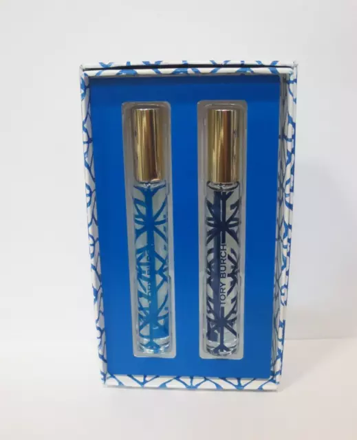 Tory Burch Bel Azur & Nuit Azur Eau De Parfum Rollerball 0.2 Oz Each Boxed