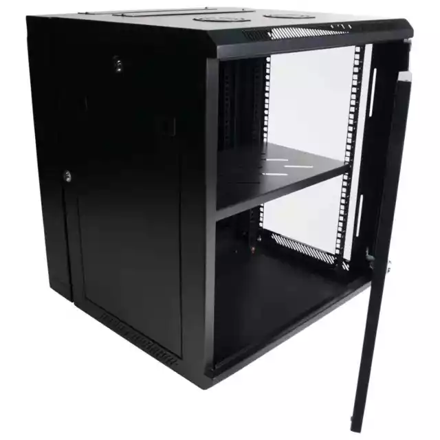 12RU 550mm Deep Wall Mount Cabinet + Swing Frame