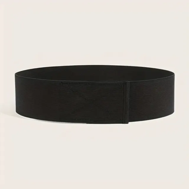 Black Elastic Dress Belt Tight Wide Waistband Decorative Waist Girdle sz 90