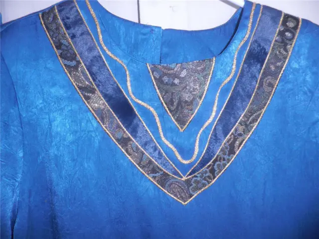 2 piece Vintage Pierre Lamonte Embellished Unique Top + Skirt Sz 10 + 12 Blue