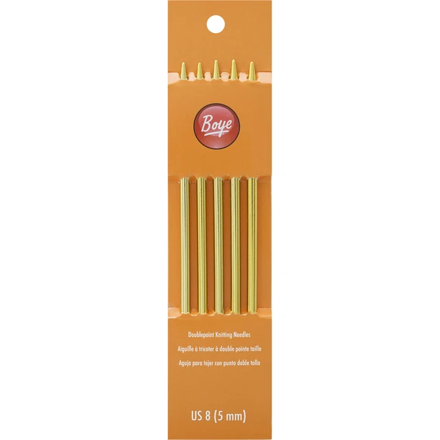 3 Pack Boye Double Point Aluminum Knitting Needles 7"-Size 8/5mm 6307008