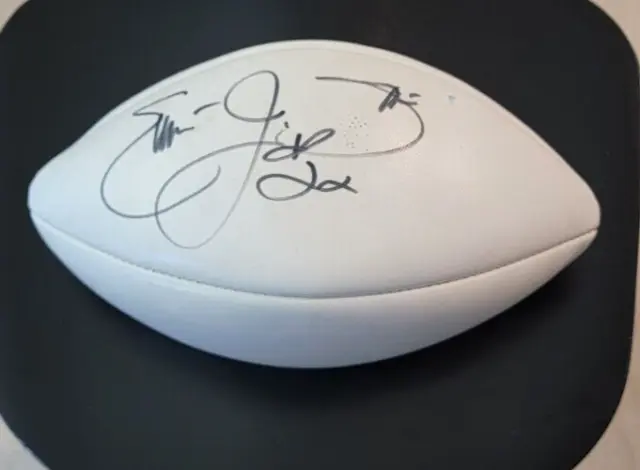 Emmitt Smith Dallas Cowboys Super Bowl XXVIII MVP Wilson Autograph Football