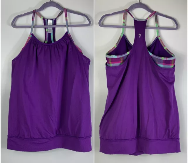 Ivivva by Lululemon Girls Double Dutch Sports Tank Top Purple Built In Bra 14