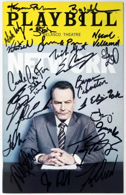 Full Broadway Cast Tatiana Maslany, Bryan Cranston Signed NETWORK Playbill