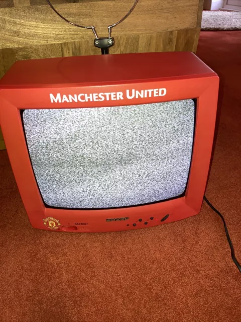 VINTAGE SHARP MAN Utd CRT TV Retro Gaming Monitor 14 FIFA