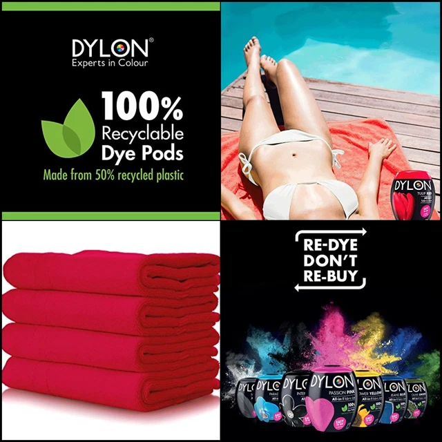 Vaina de tinte de tela para lavadora DILON para ropa y suave, 350 g - rojo tulipán