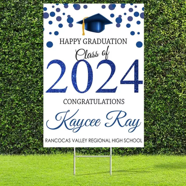 PERSONALIZED GRADUATION LAWN Sign 2024, Custom Background Sign Class of