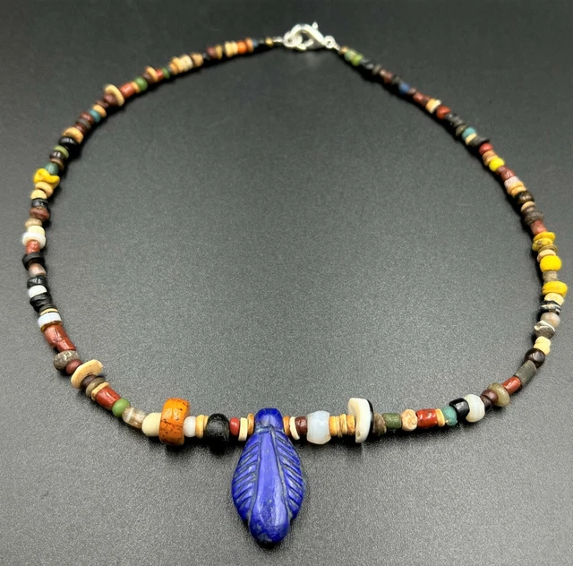 Sasanian Roman Glass Faience Agate Old Trade Jewelry Stone Dzi Beads Necklace
