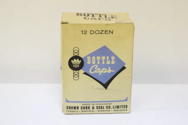 Vintage Crown Cork & Seal Co Bottle Caps With Original Box Beer Soda -M87
