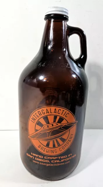 Intergalactic Brewing Co 64 oz. Growler/Jug Craft Beer Amber Empty Color Logo