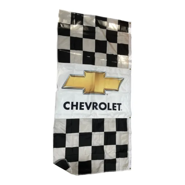 Chevrolet Checkered Flag Dealer Pole Banner Licensed With Nylon Ties
