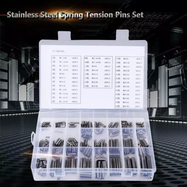 280Pcs Stainless Steel Spring Tension Pins Set | Assorted Sizes M1.5-M8