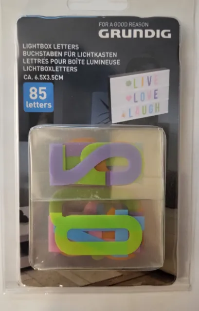 Grundig Lightbox Letters Buchstaben für Lichtkasten bunt 85Stk.