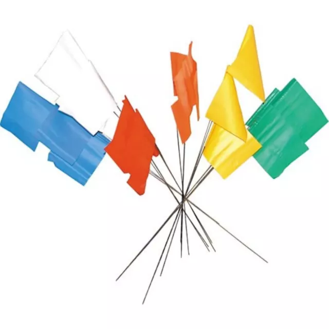 Blue - Plastic Survey Marker Flags - Pack Of Ten - Excellent Quality - Trials