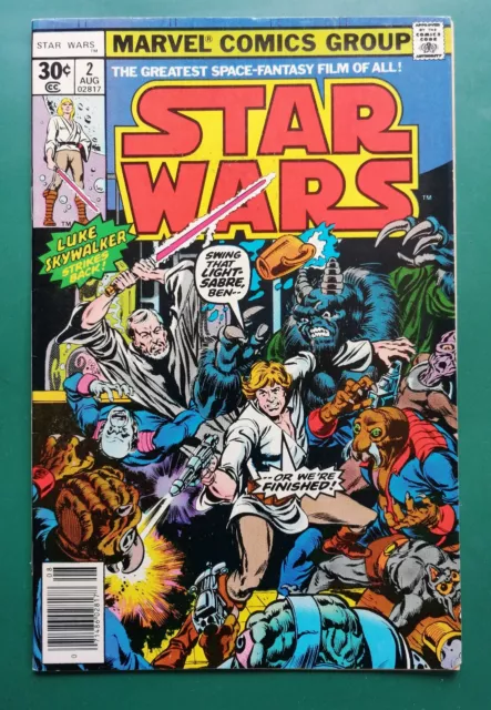 STAR WARS #2 1977 Marvel, 1st app Obi-Wan Kenobi, Han Solo, Fist Print